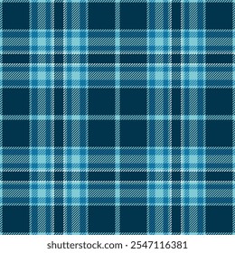 Patrón de cuadros sin costuras en azul. Revisa la textura de la tela. Vector textil estampado.