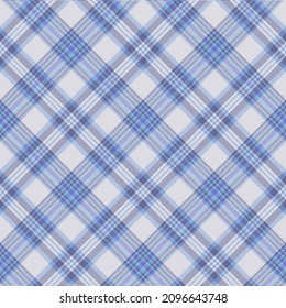 Plaid seamless pattern. Blue, gray background checkered. Tartan cage abstract texture. Vector graphics printing on fabric, shirt, textile, curtain and tablecloth.