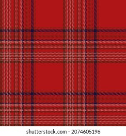 Geplantes nahtloses Muster. Blau, rot, gelb, grauer, symmetrischer Hintergrund, kariert. Tartan Käfig abstrakte Textur. Vektorgrafik-Druck auf Stoff, Hemd, Textil, Vorhang und Tischdecken.