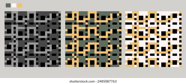 Patrón sin costuras a cuadros en azul es llamativo, simétrico patrón con negro gris melocotón combinación de color blanco . utilizado por primera vez para mantas y chaquetas, decoración, diseño de interiores, Fondos de pantalla