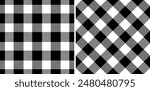 Plaid seamless pattern. Check black color. Repeating tartan checks design. Repeated scottish fall flannel. Madras fabric print. Geometric wool lattice. Repeat abstract ekose woven. Vector illustration