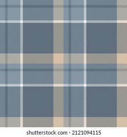 Plaid seamless pattern. Check fabric texture. Vector textile print design.