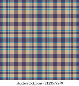 Plaid seamless pattern. Check fabric texture. Vector textile print design.