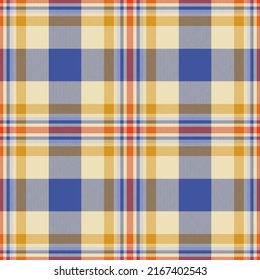 Plaid seamless pattern. Check fabric texture. Vector textile print design.
