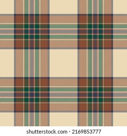 Plaid seamless pattern. Check fabric texture. Vector textile print design.