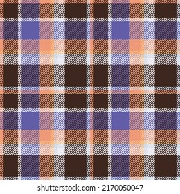 Plaid seamless pattern. Check fabric texture. Vector textile print design.