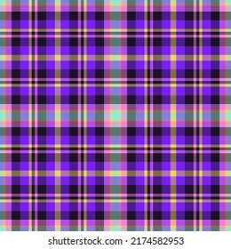 Plaid seamless pattern. Check fabric texture. Vector textile print design.