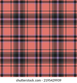 Plaid seamless pattern. Check fabric texture. Vector textile print design.