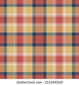 Plaid seamless pattern. Check fabric texture. Vector textile print design.