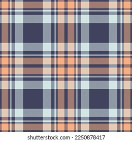 Plaid seamless pattern. Check fabric texture. Vector textile print design.