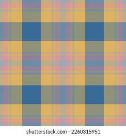 Plaid seamless pattern. Check fabric texture. Vector textile print design.