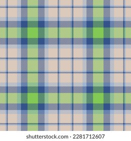 Plaid seamless pattern. Check fabric texture. Vector textile print design.