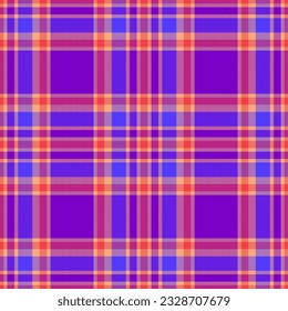 Plaid seamless pattern. Check fabric texture. Vector textile print design.