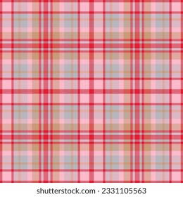 Plaid seamless pattern. Check fabric texture. Vector textile print design.