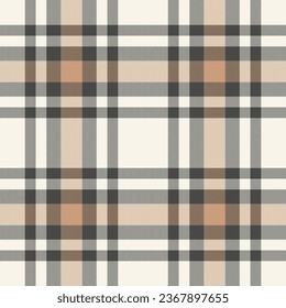Plaid seamless pattern. Check fabric texture. Vector textile print design.