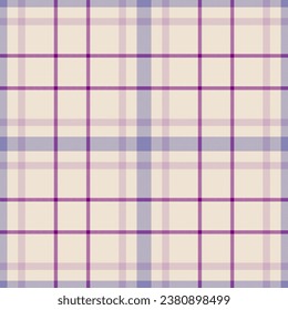 Plaid seamless pattern. Check fabric texture. Vector textile print design.