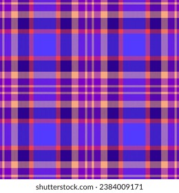 Plaid seamless pattern. Check fabric texture. Vector textile print design.