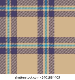 Plaid seamless pattern. Check fabric texture. Vector textile print design.