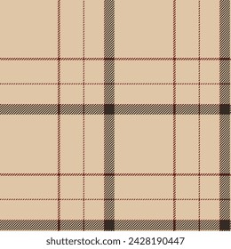 Plaid seamless pattern. Check fabric texture. Vector textile print design.