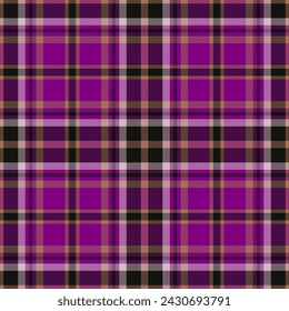 Plaid seamless pattern. Check fabric texture. Vector textile print design.