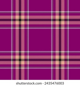 Plaid seamless pattern. Check fabric texture. Vector textile print design.