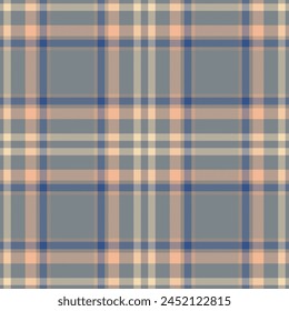 Plaid seamless pattern. Check fabric texture. Vector textile print.