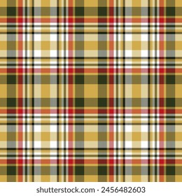 Plaid seamless pattern. Check fabric texture. Vector textile print.