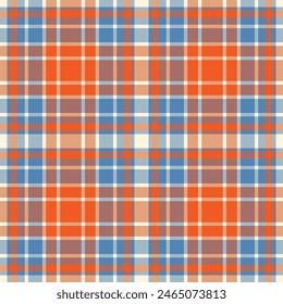 Plaid seamless pattern. Check fabric texture. Vector textile print.