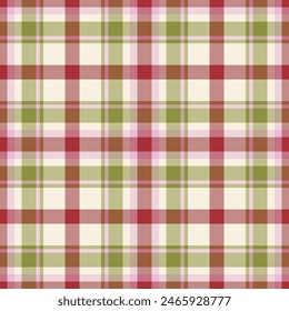 Plaid seamless pattern. Check fabric texture. Vector textile print.