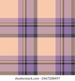 Plaid seamless pattern. Check fabric texture. Vector textile print.