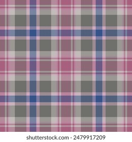 Plaid seamless pattern. Check fabric texture. Vector textile print.