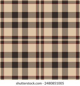 Plaid seamless pattern. Check fabric texture. Vector textile print.