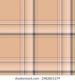 Plaid seamless pattern. Check fabric texture. Vector textile print.