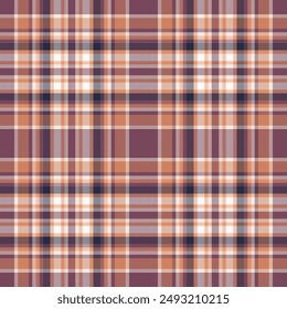 Plaid seamless pattern. Check fabric texture. Vector textile print.