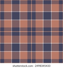 Plaid seamless pattern. Check fabric texture. Vector textile print.