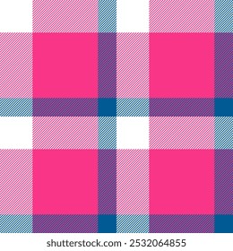 Plaid seamless pattern. Check fabric texture. Vector textile print.