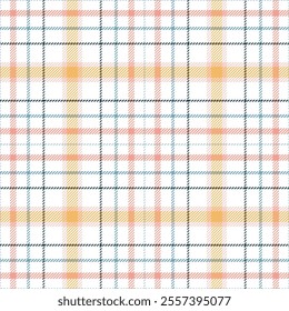 Plaid seamless pattern. Check line. Repeating tartan checks design. Repeated scottish stripe flannel. Scotland fabric prints. Gingham twill lattice. Repeat ekose weave plaids. Vector illustration