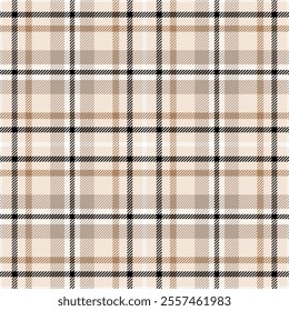 Plaid seamless pattern. Check line. Repeating tartan checks design. Repeated scottish stripe flannel. Scotland fabric prints. Gingham twill lattice. Repeat ekose weave plaids. Vector illustration