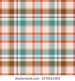 Plaid seamless pattern. Check line. Repeating tartan checks design. Repeated scottish stripe flannel. Scotland fabric prints. Gingham twill lattice. Repeat ekose weave plaids. Vector illustration