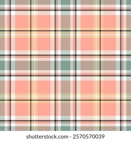 Plaid seamless pattern. Check line. Repeating tartan checks design. Repeated scottish stripe flannel. Scotland fabric prints. Gingham twill lattice. Repeat ekose weave plaids. Vector illustration