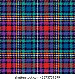 Plaid seamless pattern. Check line. Repeating tartan checks design. Repeated scottish stripe flannel. Scotland fabric prints. Gingham twill lattice. Repeat ekose weave plaids. Vector illustration