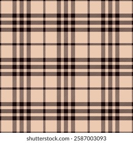 Plaid seamless pattern. Check line. Repeating tartan checks design. Repeated scottish stripe flannel. Scotland fabric prints. Gingham twill lattice. Repeat checkered weave plaids. Vector illustration