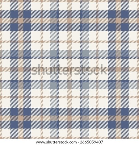 Plaid seamless pattern. Check line. Repeating tartan checks design. Repeated scottish stripe flannel. Scotland fabric prints. Gingham twill lattice. Repeat checkered weave plaids. Vector illustration