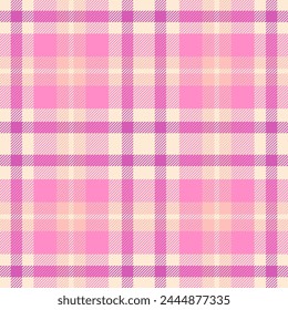 Plaid seamless pattern. Check pink color. Repeating tartan checks design. Repeated scottish fall flannel. Madras fabric prints. Neutral wool lattice. Repeat abstract ekose woven. Vector illustration