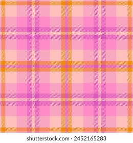 Plaid seamless pattern. Check pink color. Repeating tartan checks design. Repeated scottish fall flannel. Madras fabric prints. Neutral wool lattice. Repeat abstract ekose woven. Vector illustration