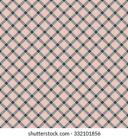 Plaid seamless pattern. Classical tablecloth texture. Checkered fabric background. Regularly repeating geometric tiles with small rhombuses. Vector element of graphical design