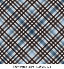 Plaid Seamless Pattern - Plaid design in colors of blue and brown