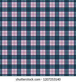 Plaid Seamless Pattern - Plaid design in colors of pink, magenta, aqua, and navy blue