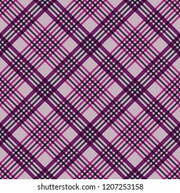 Plaid Seamless Pattern - Plaid design in colors of pink, magenta, purple, and navy blue