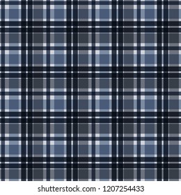 Plaid Seamless Pattern - Plaid design in colors of slate gray and blue